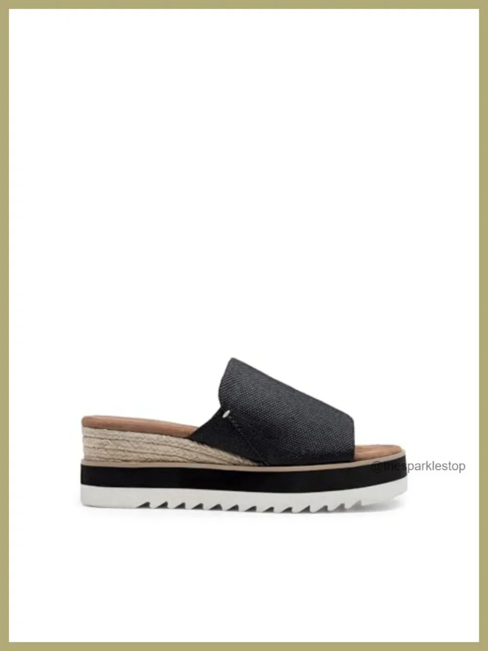 Women's Espadrille Wedge Sandals with Raffia Detail, Slip-On Platform, 2.75